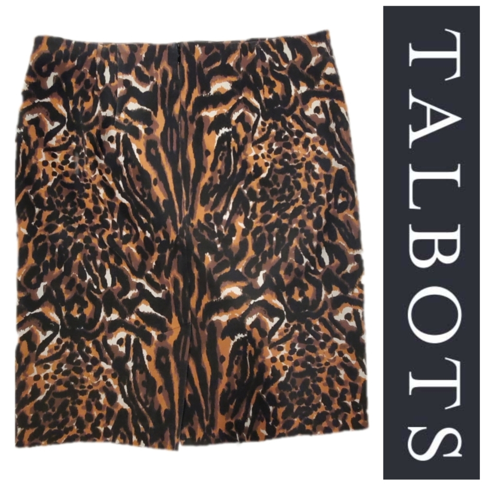 ❗gone❗TALBOTS 🐅 Animal Print Pencil Skirt - Picture 4 of 7